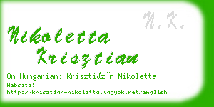 nikoletta krisztian business card